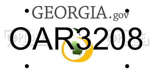 OAR3208 Georgia License Plate