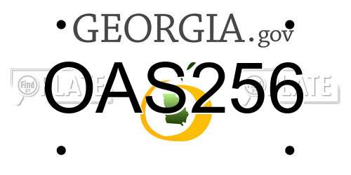 OAS256 Georgia License Plate