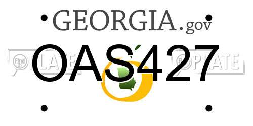 OAS427 Georgia License Plate