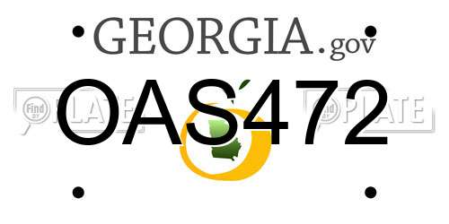 OAS472 Georgia License Plate