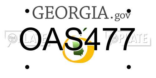 OAS477 Georgia License Plate