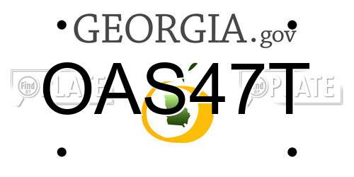 OAS47T Georgia License Plate