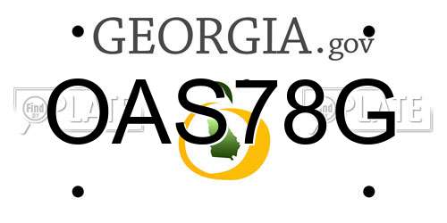 OAS78G Georgia License Plate