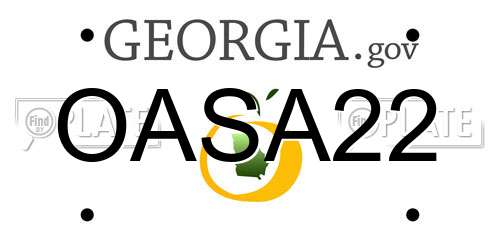 OASA22 Georgia License Plate