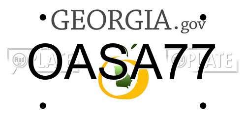 OASA77 Georgia License Plate