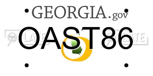 OAST86 Georgia License Plate