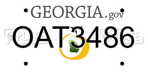 OAT3486 Georgia License Plate