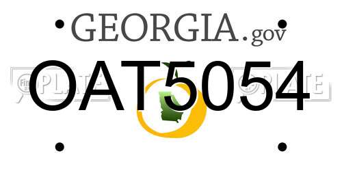 OAT5054 Georgia License Plate
