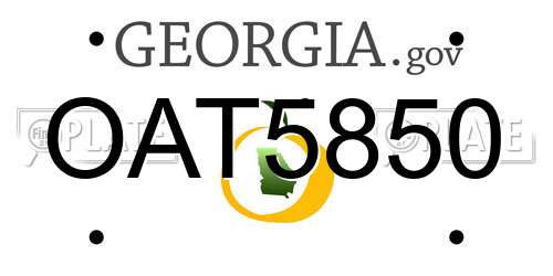 OAT5850 Georgia License Plate