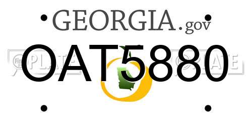 OAT5880 Georgia License Plate