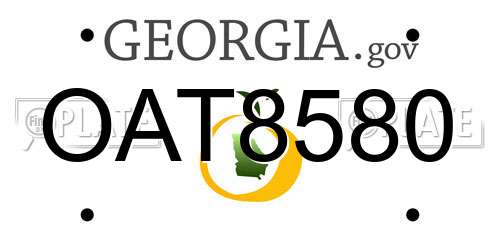 OAT8580 Georgia License Plate