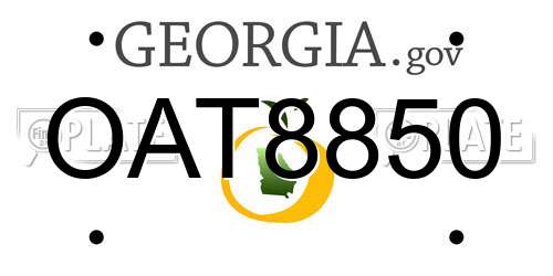 OAT8850 Georgia License Plate