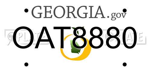 OAT8880 Georgia License Plate