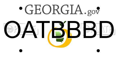 OATBBBD Georgia License Plate