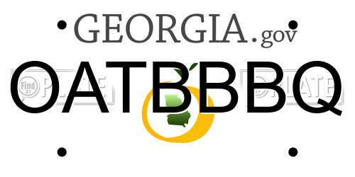 OATBBBQ Georgia License Plate