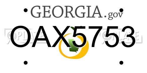 OAX5753 Georgia License Plate