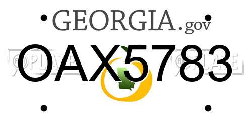 OAX5783 Georgia License Plate