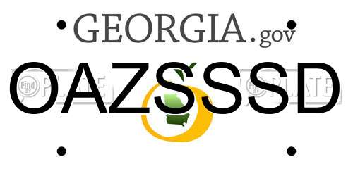 OAZSSSD Georgia License Plate
