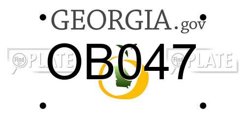 OB047 Georgia License Plate