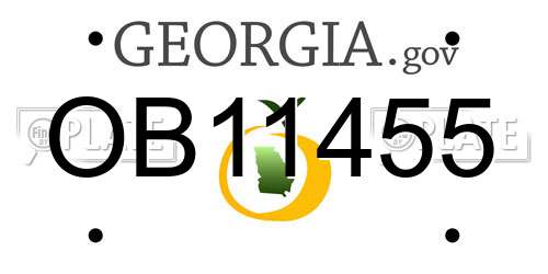 OB11455 Georgia License Plate