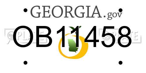 OB11458 Georgia License Plate