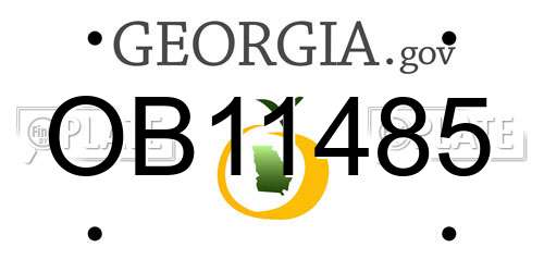 OB11485 Georgia License Plate