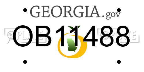 OB11488 Georgia License Plate
