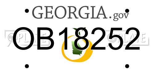 OB18252 Georgia License Plate