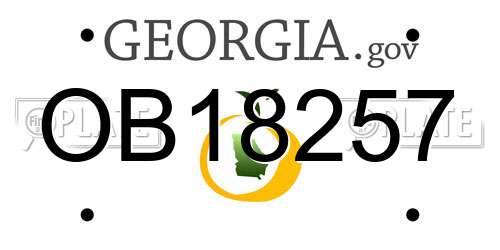 OB18257 Georgia License Plate
