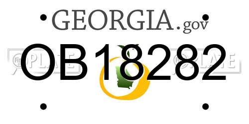 OB18282 Georgia License Plate