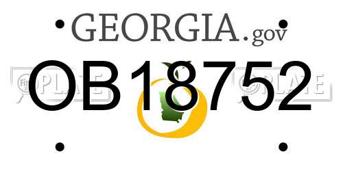 OB18752 Georgia License Plate