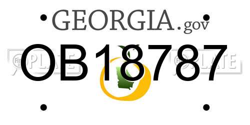 OB18787 Georgia License Plate