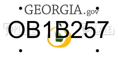OB1B257 Georgia License Plate