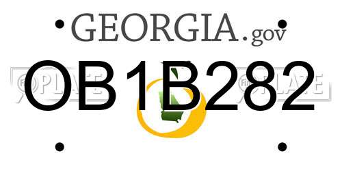 OB1B282 Georgia License Plate