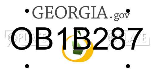 OB1B287 Georgia License Plate