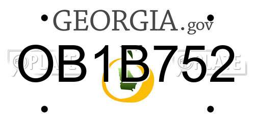 OB1B752 Georgia License Plate