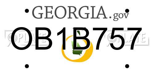 OB1B757 Georgia License Plate