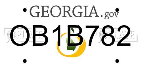 OB1B782 Georgia License Plate