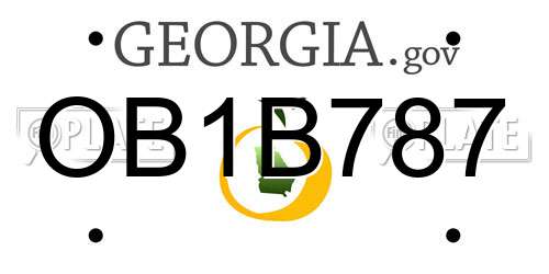 OB1B787 Georgia License Plate