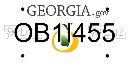 OB1I455 Georgia License Plate