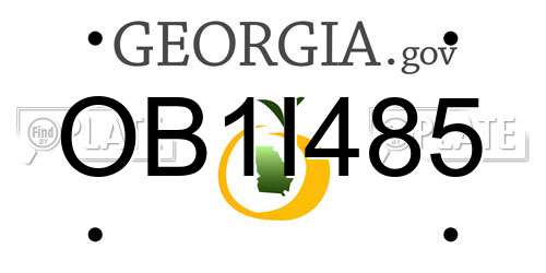 OB1I485 Georgia License Plate