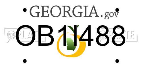 OB1I488 Georgia License Plate