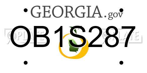 OB1S287 Georgia License Plate