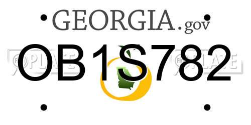 OB1S782 Georgia License Plate