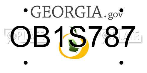 OB1S787 Georgia License Plate