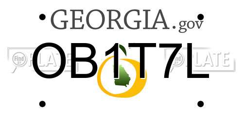 OB1T7L Georgia License Plate