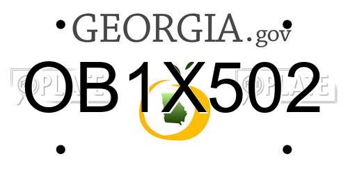 OB1X502 Georgia License Plate