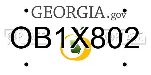 OB1X802 Georgia License Plate