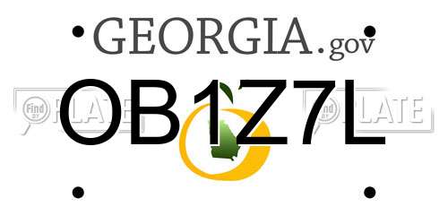 OB1Z7L Georgia License Plate