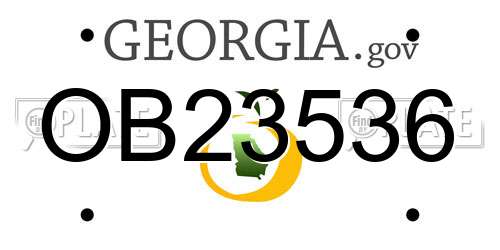 OB23536 Georgia License Plate